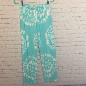 Blue and white tie-dye PJs bottoms /sweats